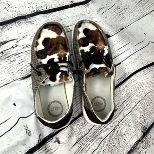 HEY DUDE Wendy Cow Print Shoes